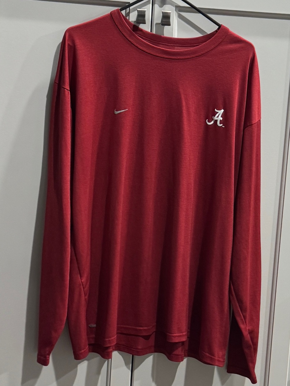 Nike Alabama Crimson Tide Long-Sleeve Crew with White 'A' Logo